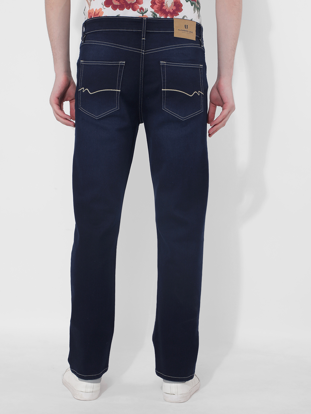 Numero Uno Men Solid Dark Blue Jeans